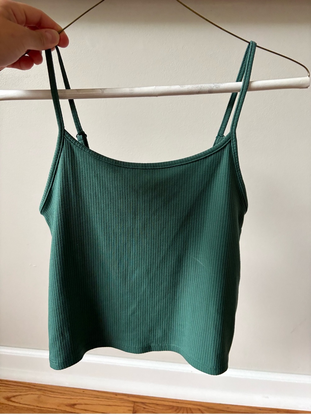 American Eagle Outfitters Green Ribbed Cami Tank Top